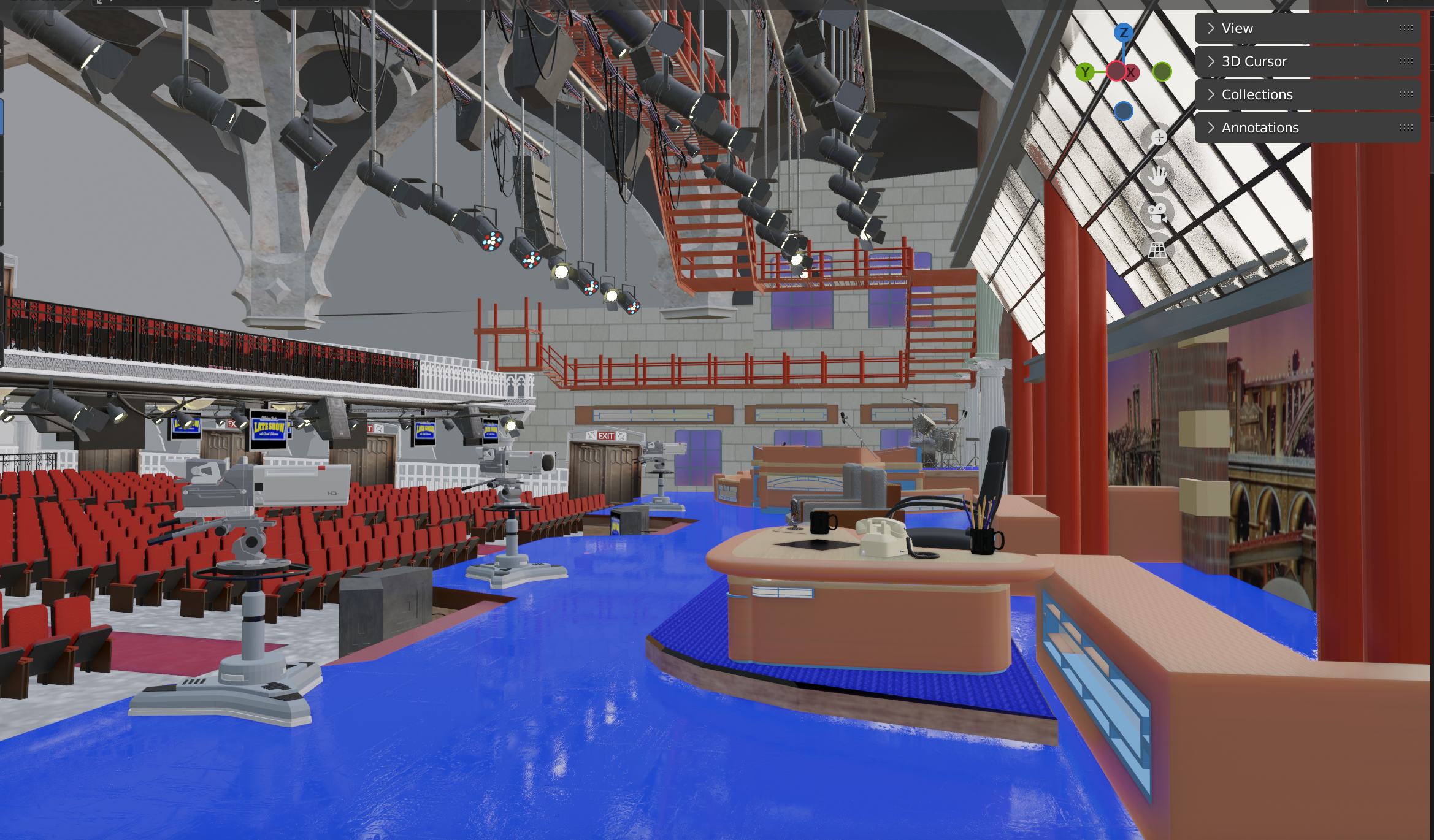 3D Model of the Ed Sullivan theater in Blender